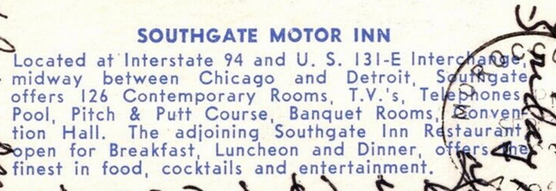 Southgate Motel - Vintage Postcard